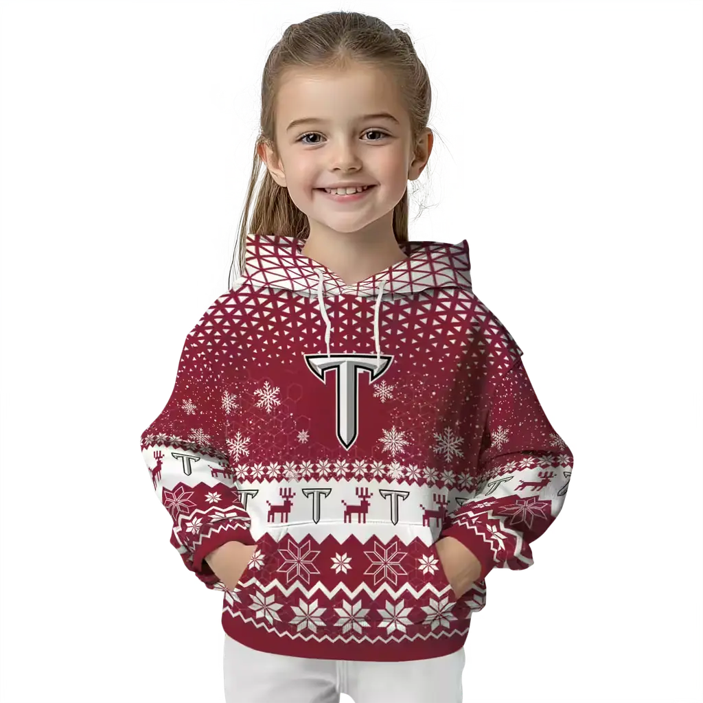 troy trojans reindeer motif red hoodie top rated troy trojans reindeer motif red hoodie top rated
