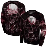 troy trojans skull artwork red black hoodie best selling