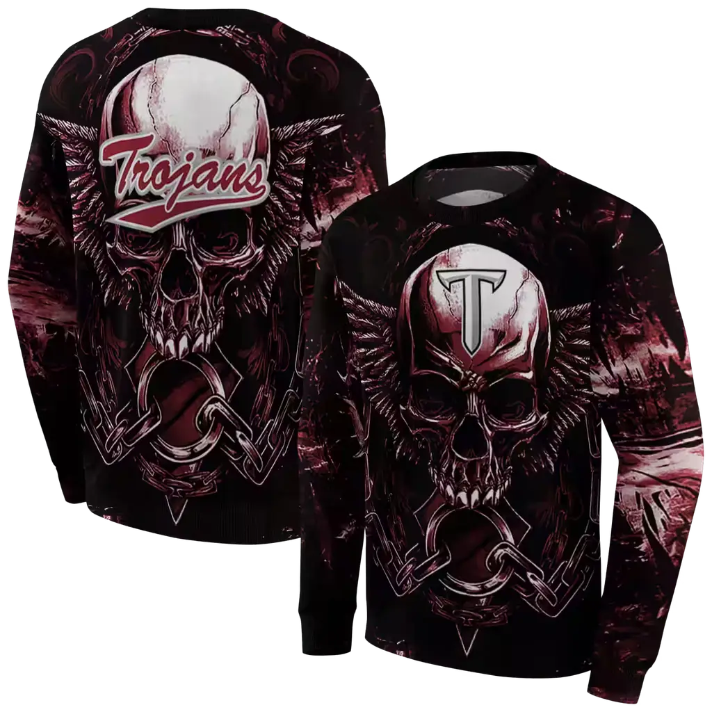 troy trojans skull artwork red black hoodie premium grade troy trojans skull artwork red black hoodie premium grade
