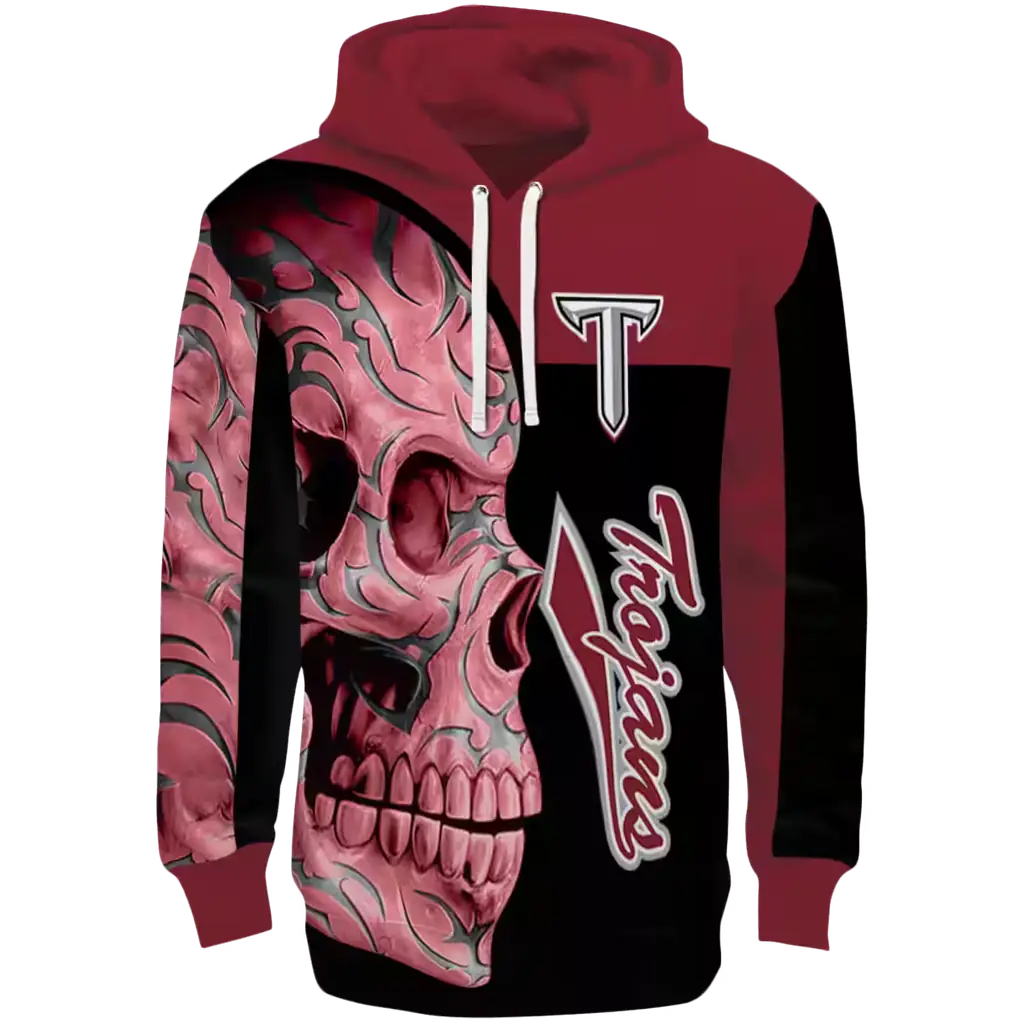 troy trojans skull motif red black hoodie best selling troy trojans skull motif red black hoodie best selling