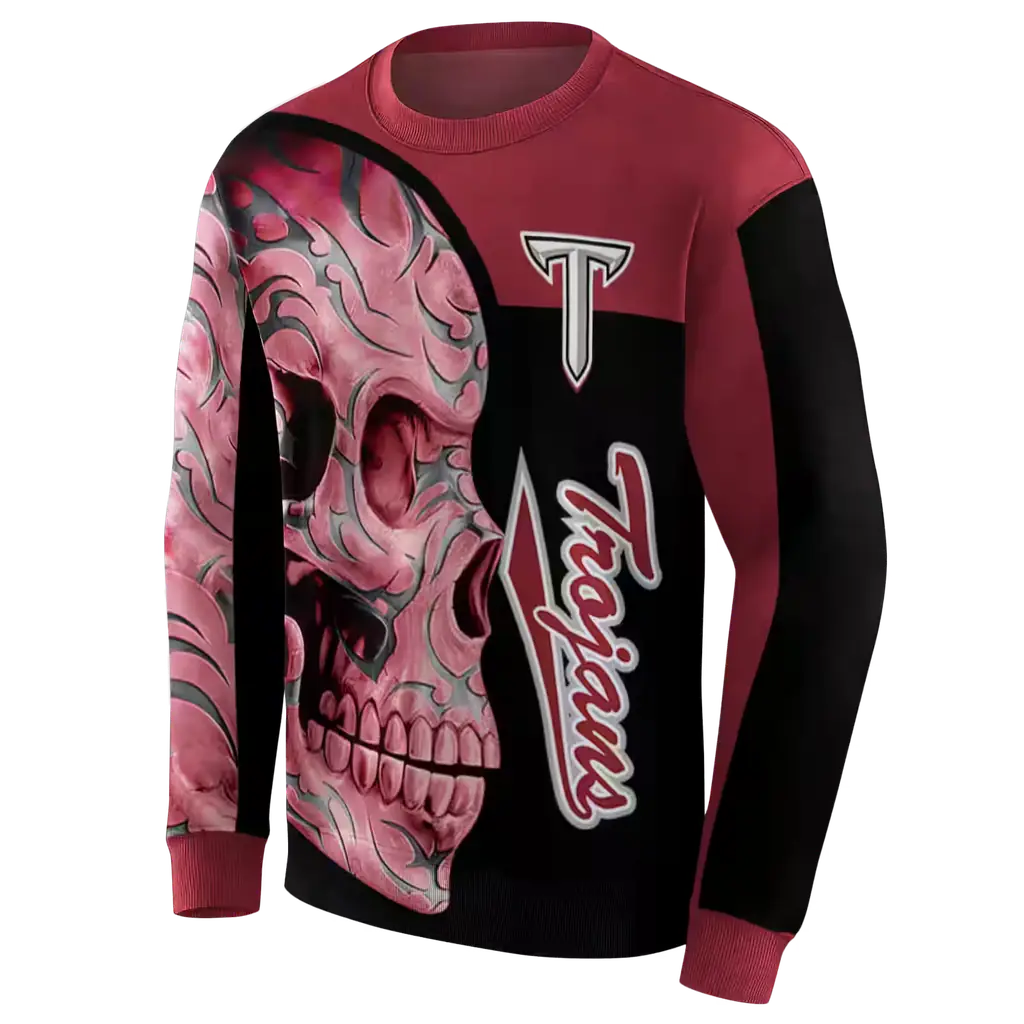 troy trojans skull motif red black hoodie new arrival troy trojans skull motif red black hoodie new arrival