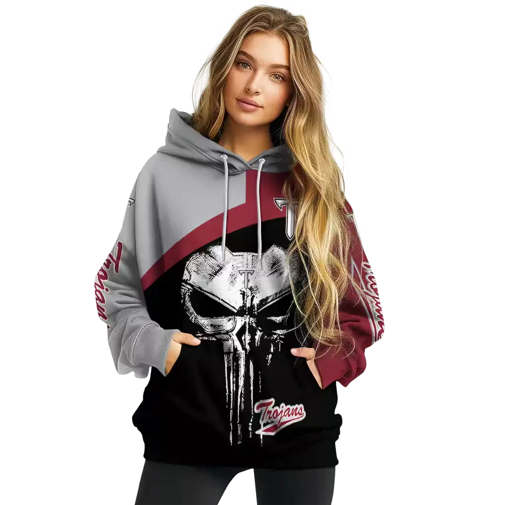 troy trojans skull punisher grey black hoodie high quality troy trojans skull punisher grey black hoodie high quality