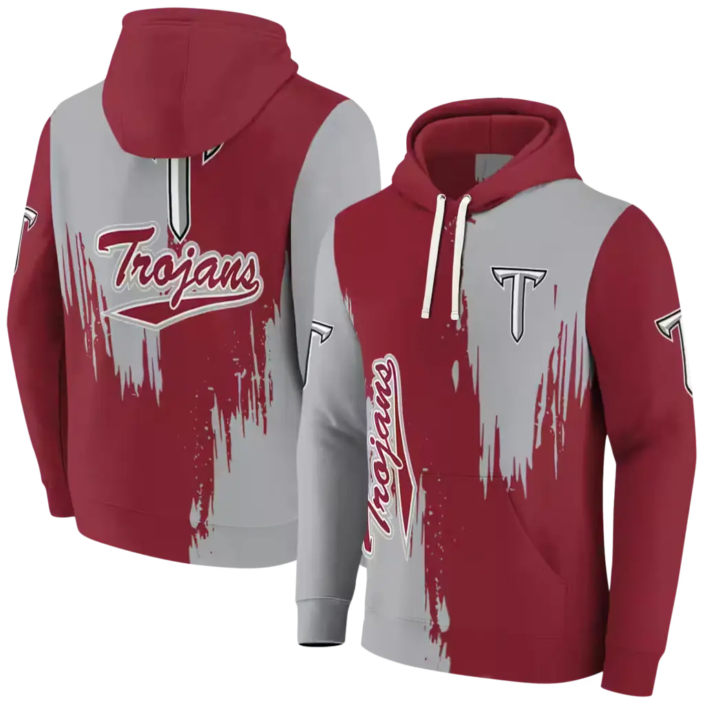 troy trojans splatter effect red hoodie fashion forward troy trojans splatter effect red hoodie fashion forward