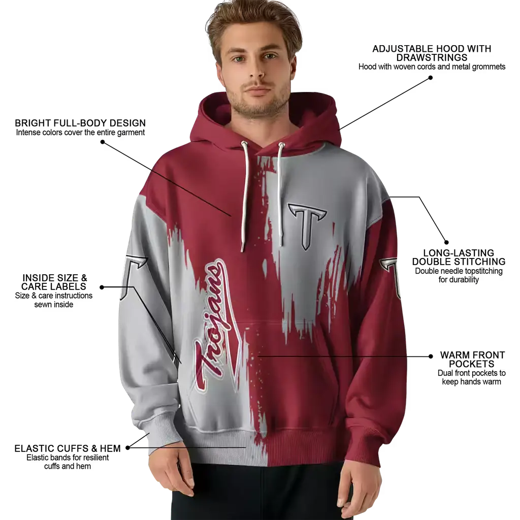 troy trojans splatter effect red hoodie latest model troy trojans splatter effect red hoodie latest model