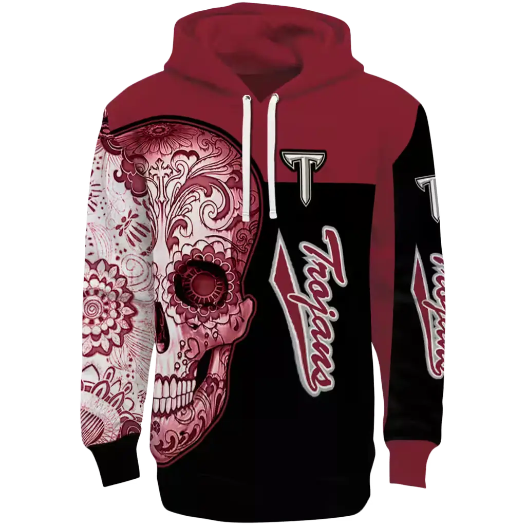 troy trojans sugar skull red black hoodie best selling troy trojans sugar skull red black hoodie best selling