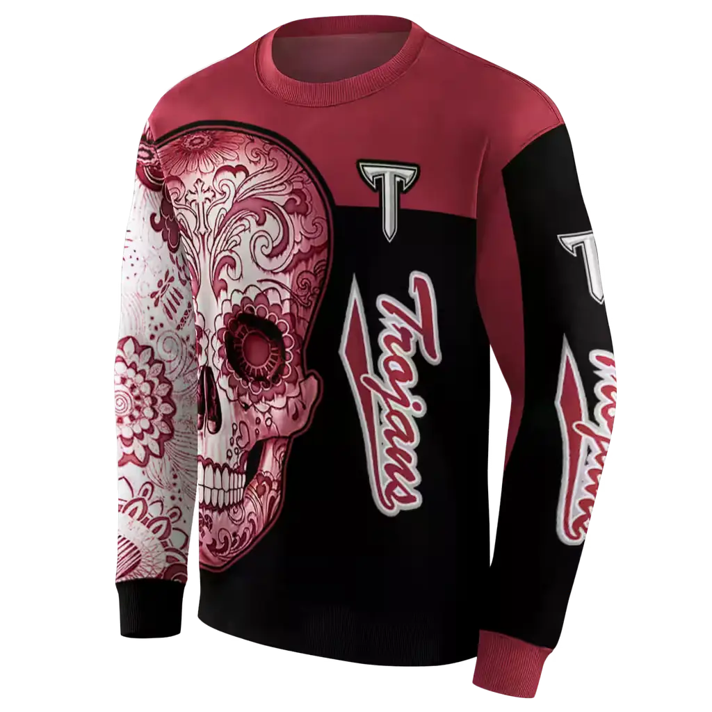 troy trojans sugar skull red black hoodie new arrival troy trojans sugar skull red black hoodie new arrival