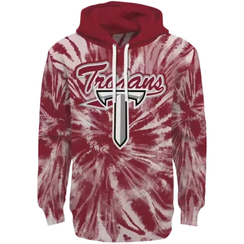 troy trojans tie dye pattern red hoodie best selling