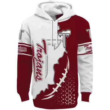 troy trojans triangular pattern red white hoodie best selling