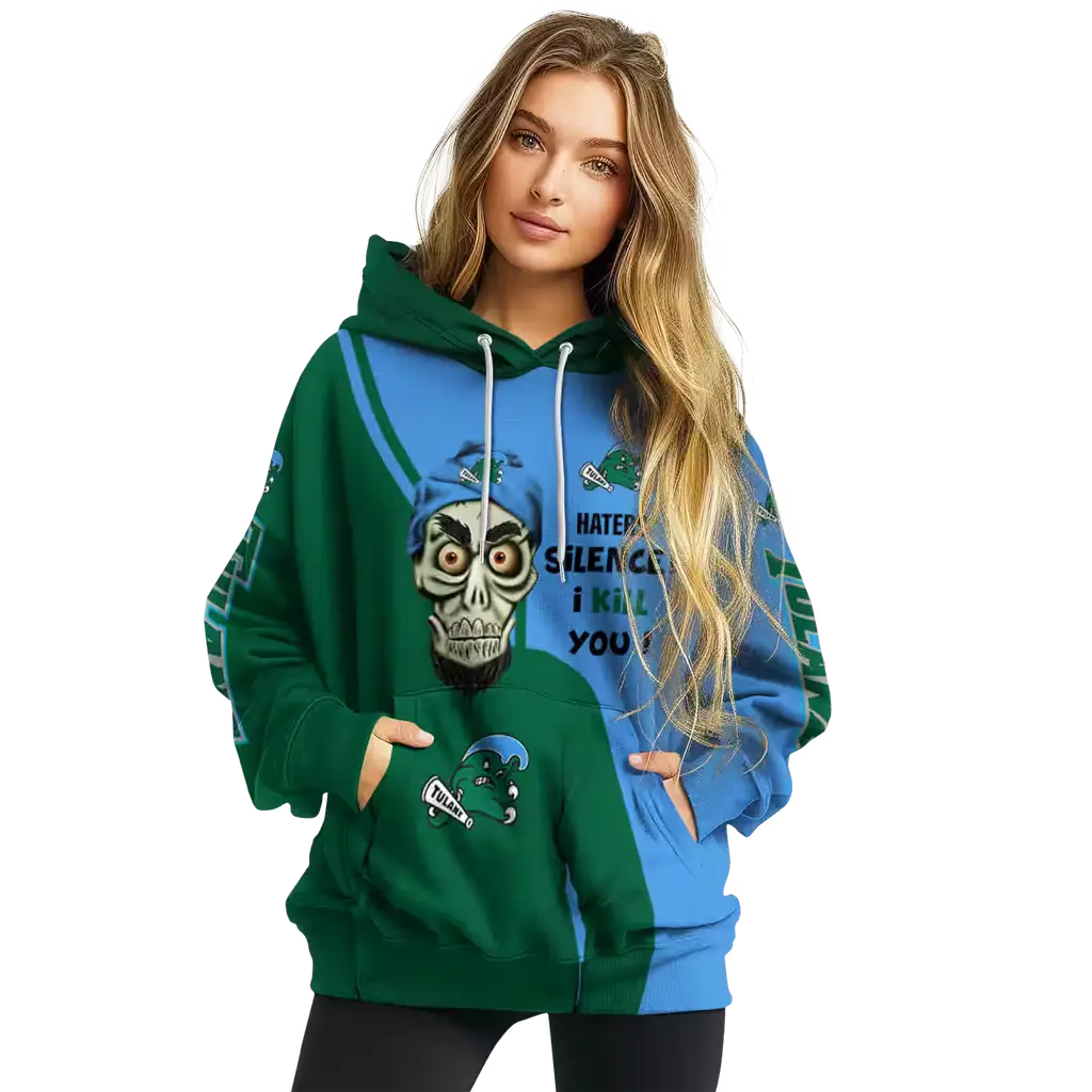 tulane green wave achmed skull green hoodie high quality tulane green wave achmed skull green hoodie high quality