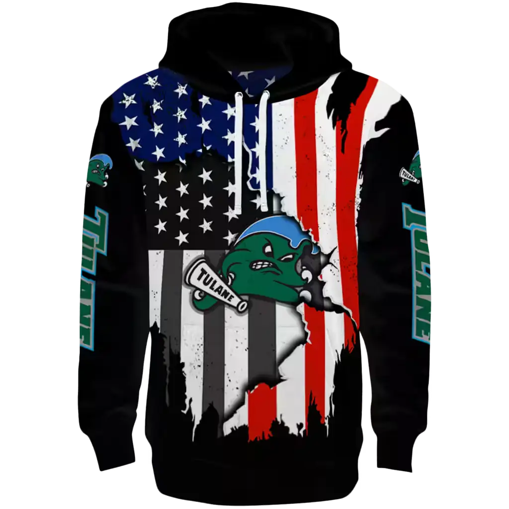 tulane green wave american pride black hoodie best selling tulane green wave american pride black hoodie best selling