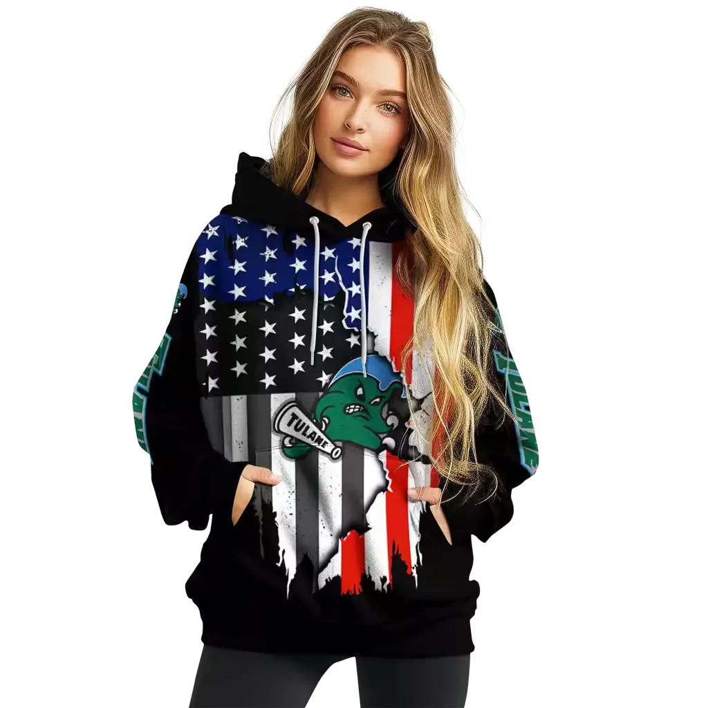 tulane green wave american pride black hoodie high quality tulane green wave american pride black hoodie high quality