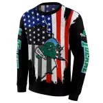 tulane green wave american pride black hoodie best selling