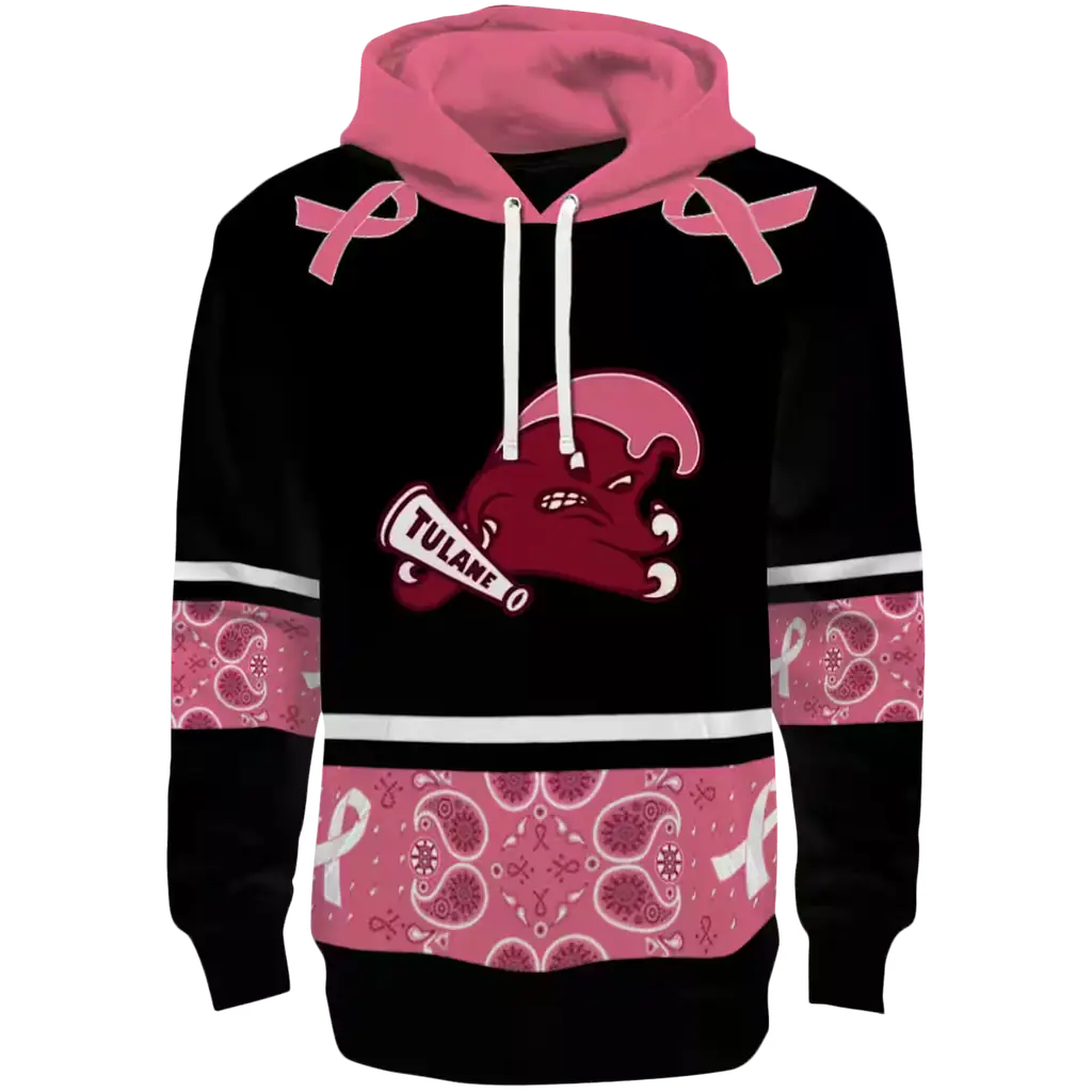 tulane green wave awareness ribbon black pink hoodie best selling tulane green wave awareness ribbon black pink hoodie best selling