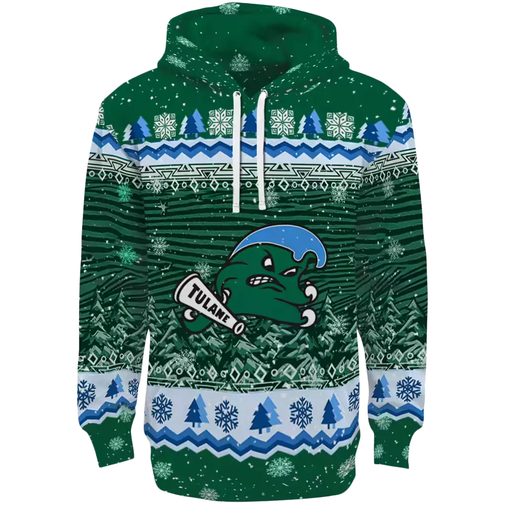 tulane green wave christmas trees green hoodie best selling tulane green wave christmas trees green hoodie best selling