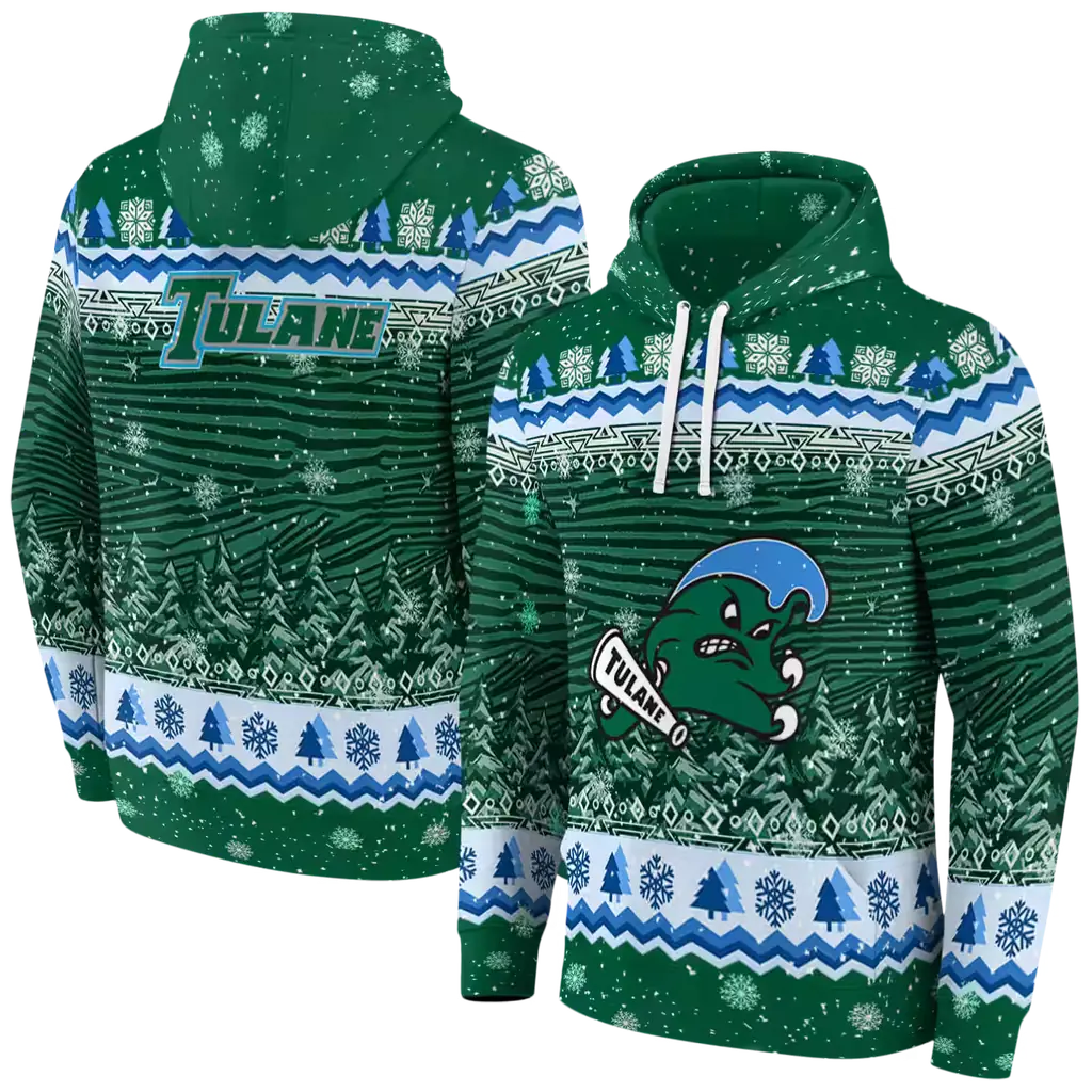tulane green wave christmas trees green hoodie fashion forward tulane green wave christmas trees green hoodie fashion forward