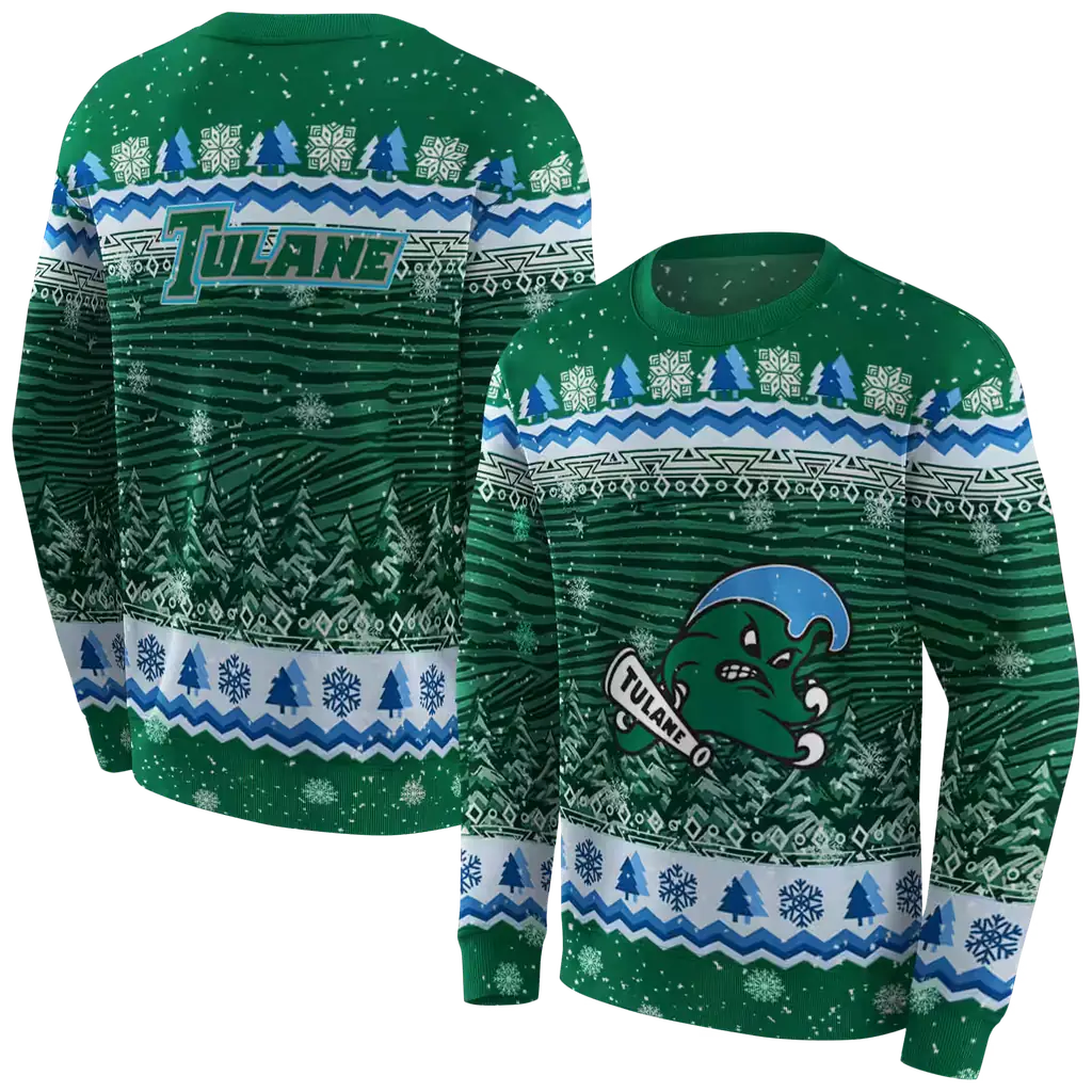 tulane green wave christmas trees green hoodie premium grade tulane green wave christmas trees green hoodie premium grade