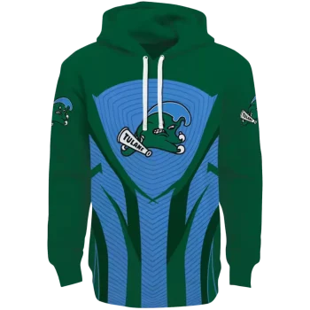 tulane green wave concentric lines green black hoodie best selling