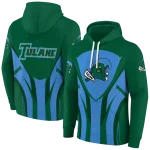 tulane green wave concentric lines green black hoodie best selling