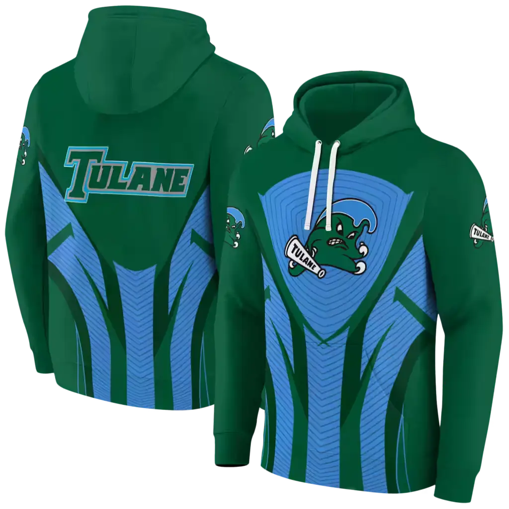 tulane green wave concentric lines green black hoodie fashion forward tulane green wave concentric lines green black hoodie fashion forward