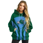 tulane green wave concentric lines green black hoodie best selling