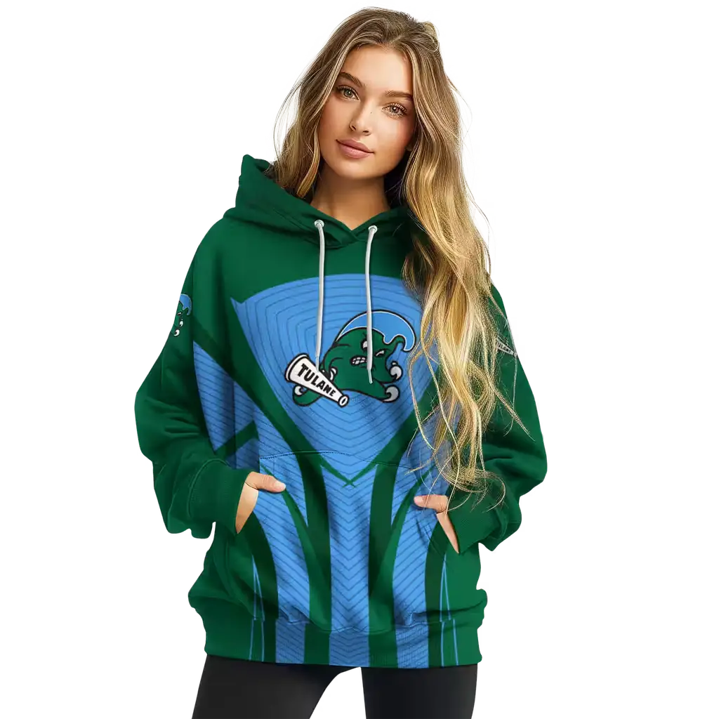 tulane green wave concentric lines green black hoodie high quality tulane green wave concentric lines green black hoodie high quality