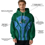 tulane green wave concentric lines green black hoodie best selling