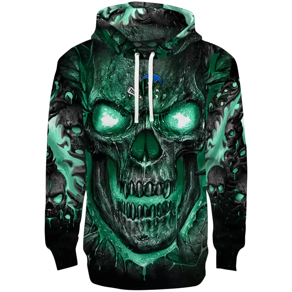 tulane green wave demonic skull green black hoodie best selling tulane green wave demonic skull green black hoodie best selling
