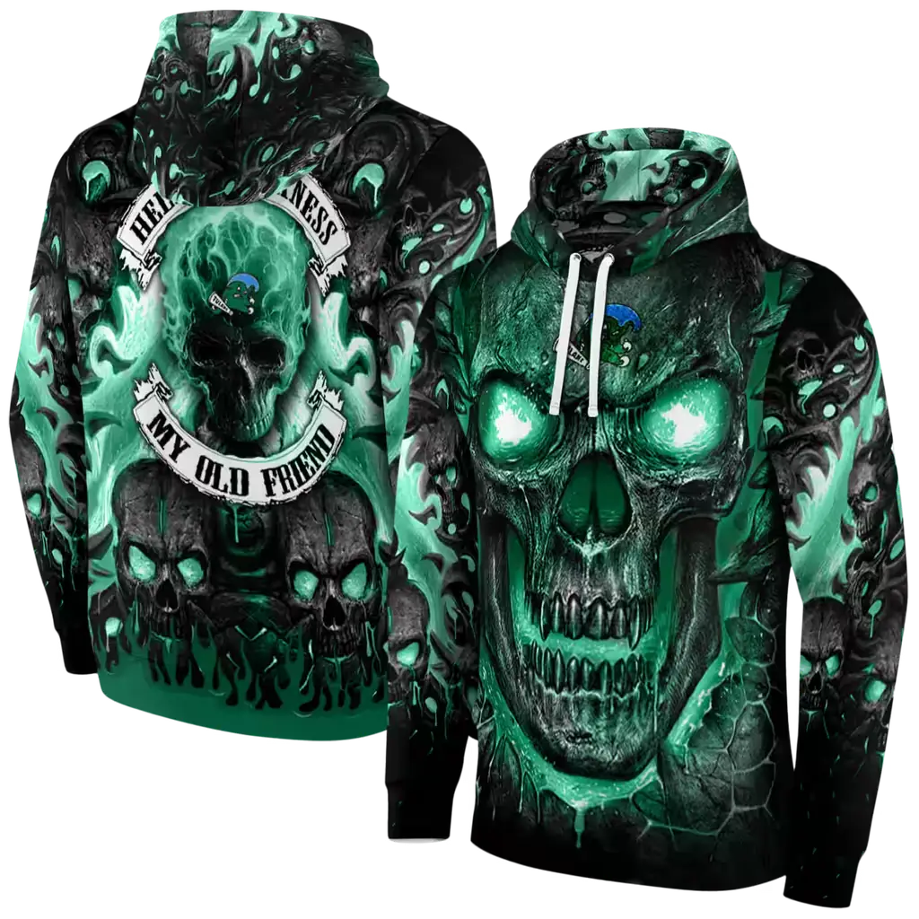 tulane green wave demonic skull green black hoodie fashion forward tulane green wave demonic skull green black hoodie fashion forward