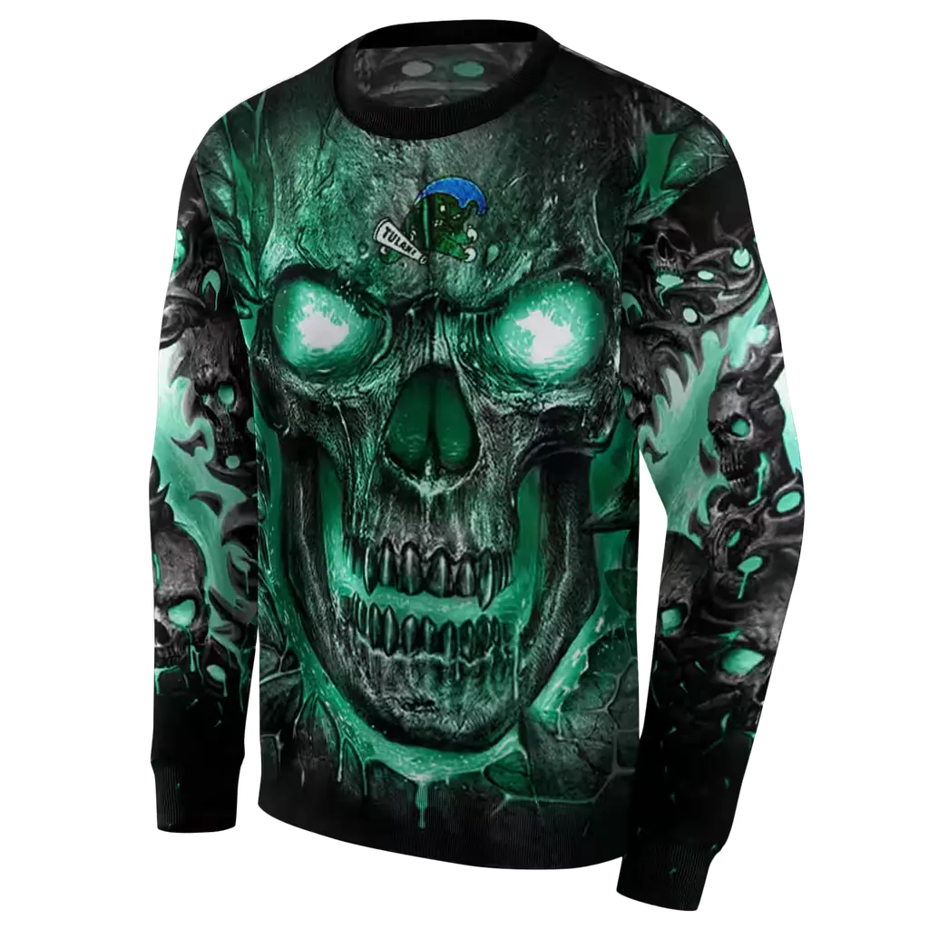 tulane green wave demonic skull green black hoodie new arrival tulane green wave demonic skull green black hoodie new arrival