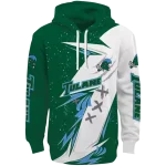 tulane green wave dynamic slash green white hoodie best selling