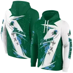 tulane green wave dynamic slash green white hoodie best selling