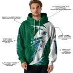tulane green wave dynamic slash green white hoodie best selling