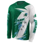 tulane green wave dynamic slash green white hoodie best selling