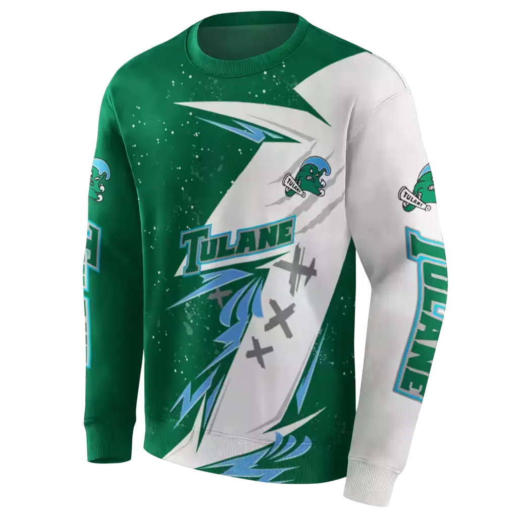 tulane green wave dynamic slash green white hoodie new arrival tulane green wave dynamic slash green white hoodie new arrival
