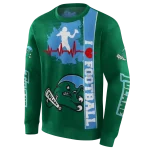 tulane green wave football heartbeat green hoodie best selling