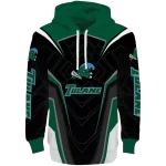 tulane green wave futuristic pattern green black hoodie best selling
