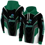 tulane green wave futuristic pattern green black hoodie best selling