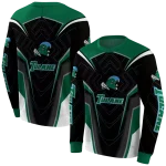 tulane green wave futuristic pattern green black hoodie best selling