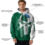 tulane green wave graphic punisher green white hoodie best selling
