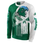 tulane green wave graphic punisher green white hoodie best selling