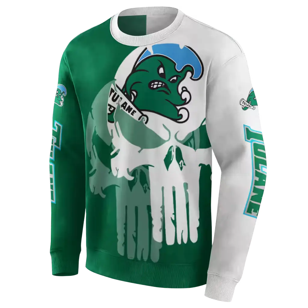 tulane green wave graphic punisher green white hoodie new arrival tulane green wave graphic punisher green white hoodie new arrival