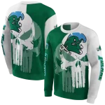 tulane green wave graphic punisher green white hoodie best selling