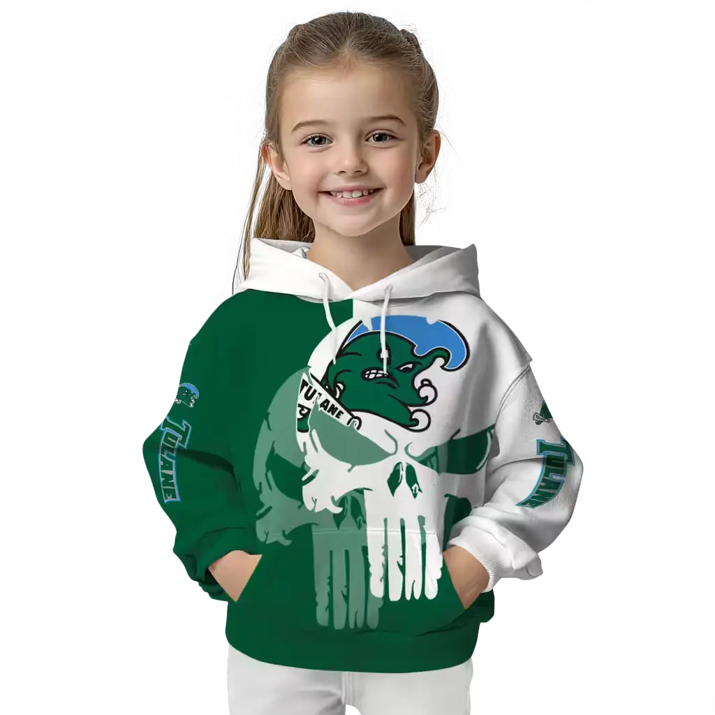 tulane green wave graphic punisher green white hoodie top rated tulane green wave graphic punisher green white hoodie top rated