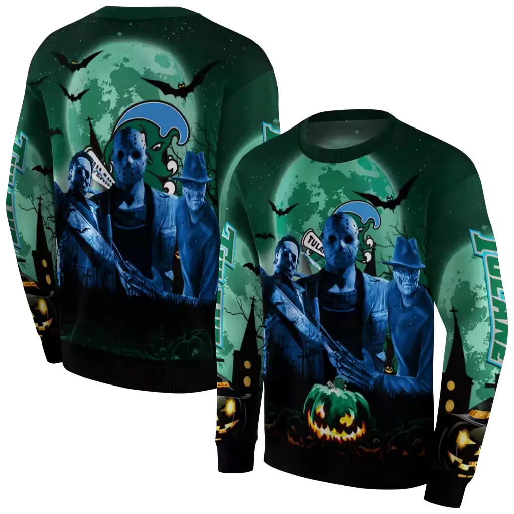 tulane green wave halloween vibes green black hoodie premium grade tulane green wave halloween vibes green black hoodie premium grade