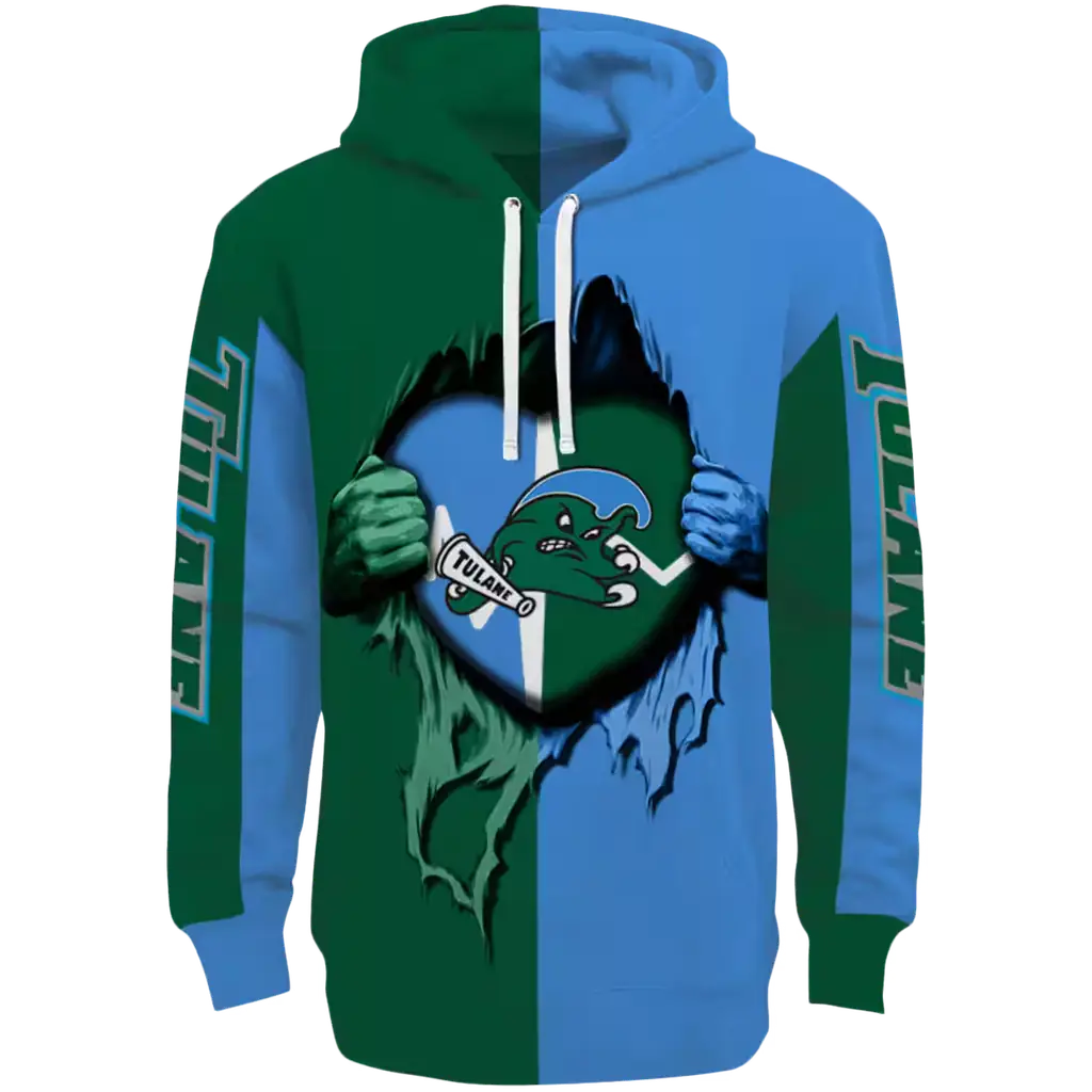 tulane green wave heartbeat graphic green hoodie best selling tulane green wave heartbeat graphic green hoodie best selling