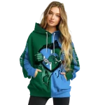tulane green wave heartbeat graphic green hoodie best selling
