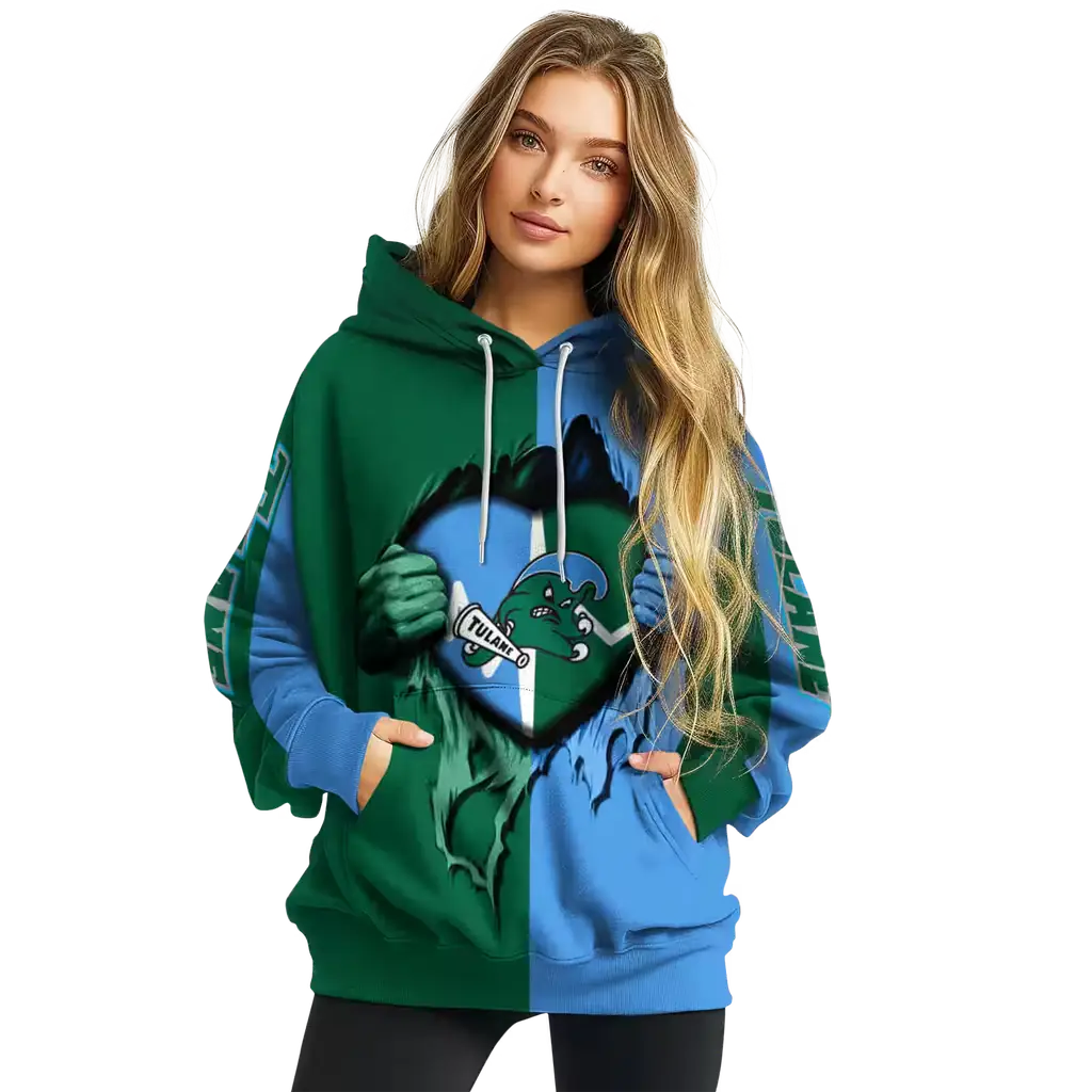 tulane green wave heartbeat graphic green hoodie high quality tulane green wave heartbeat graphic green hoodie high quality