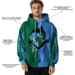 tulane green wave heartbeat graphic green hoodie best selling