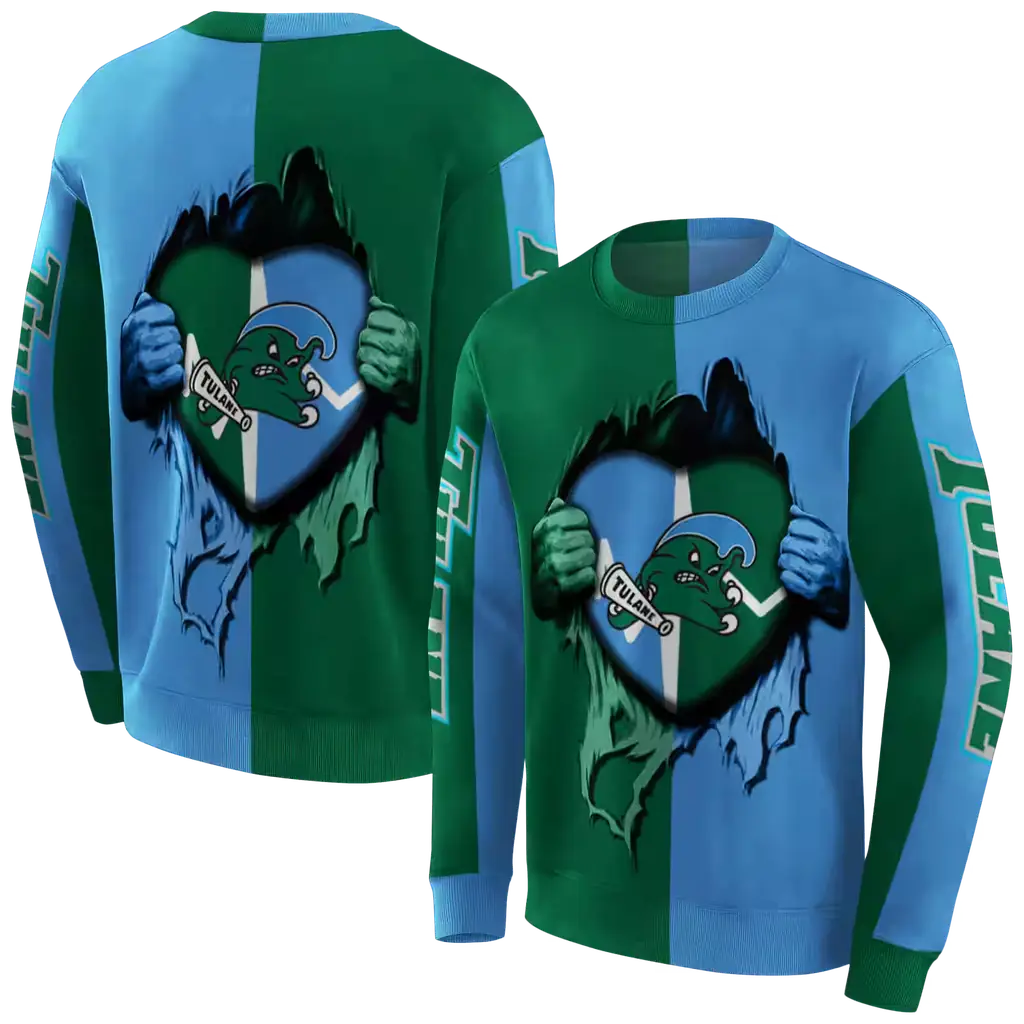 tulane green wave heartbeat graphic green hoodie premium grade tulane green wave heartbeat graphic green hoodie premium grade