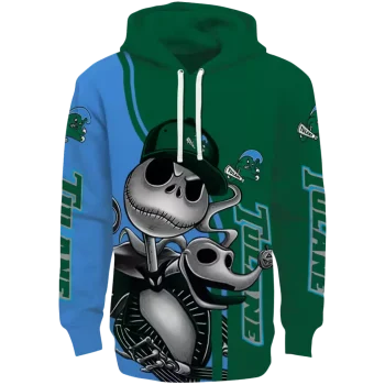 tulane green wave jack skellington green hoodie best selling
